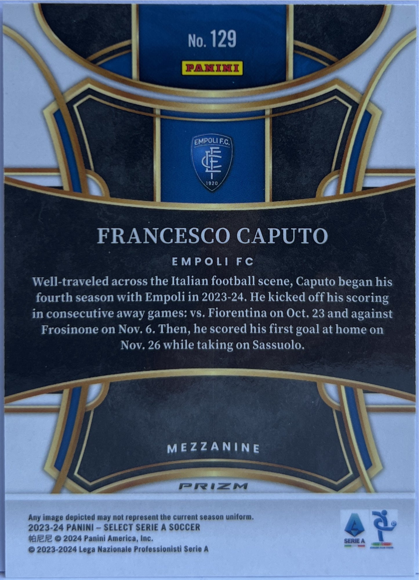 Francesco Caputo White Sparkle Select Serie A 2023/24