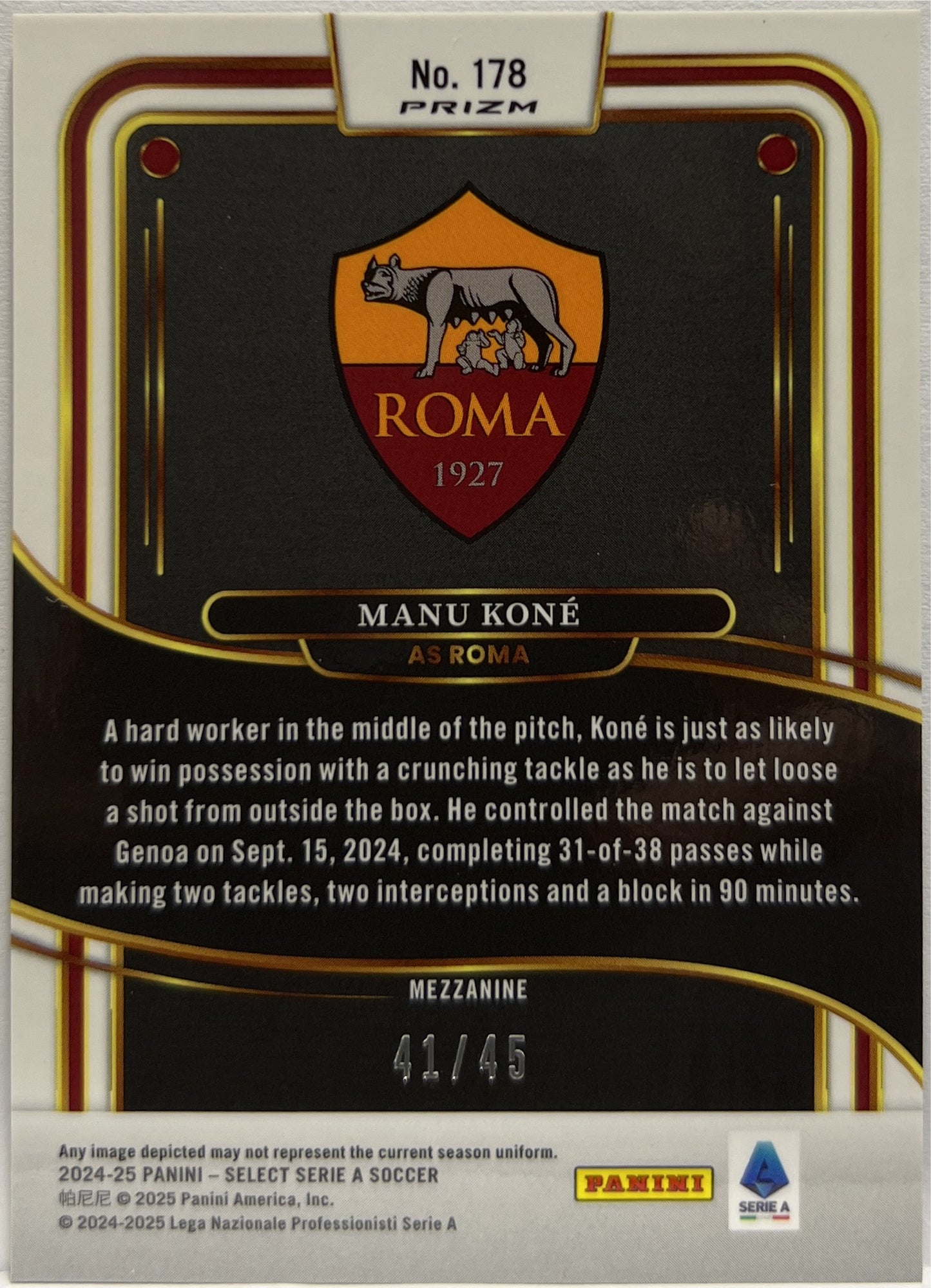 Manu Kone 41/45 Mezzanine Bronze Checker Select Serie A 2024/25