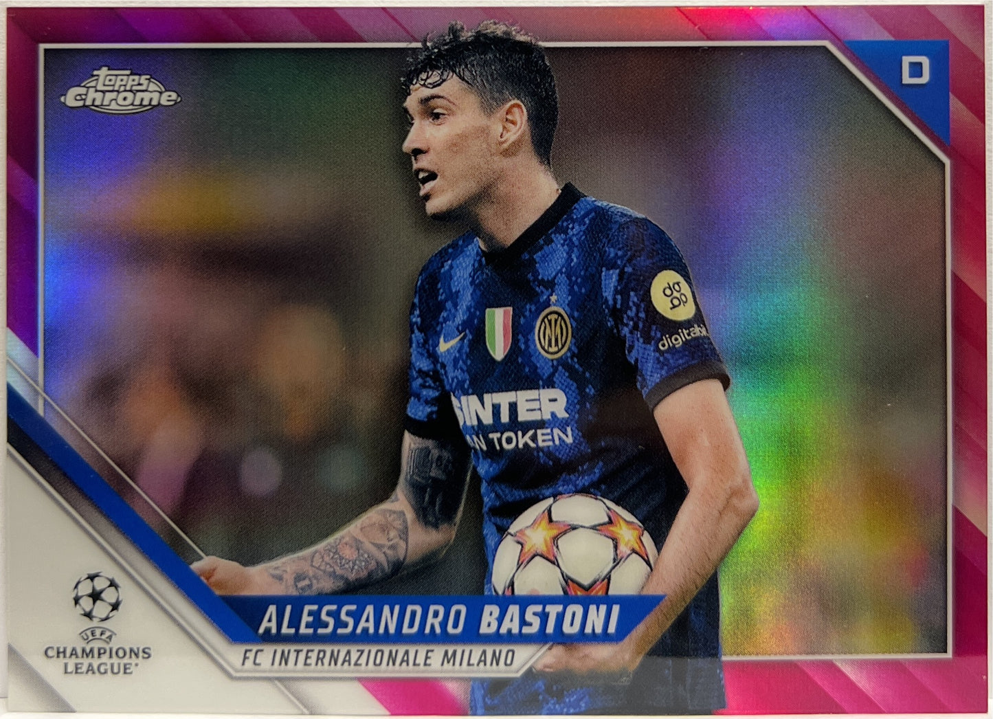 Alessandro Bastoni 83/175 Pink Topps Chrome UCL 2021/22