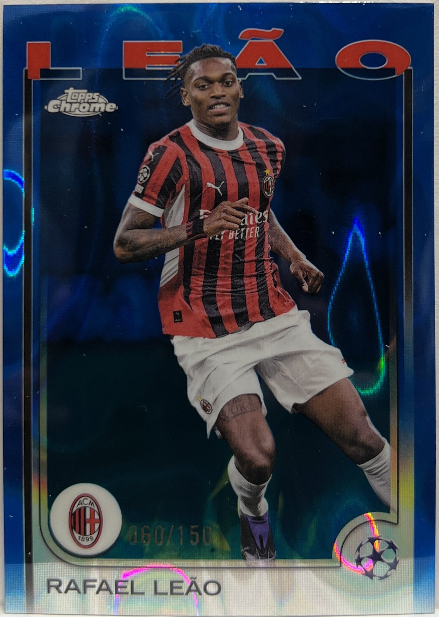 Rafael Leao 60/150 Blue Lava Topps Chrome UCC 2024/25