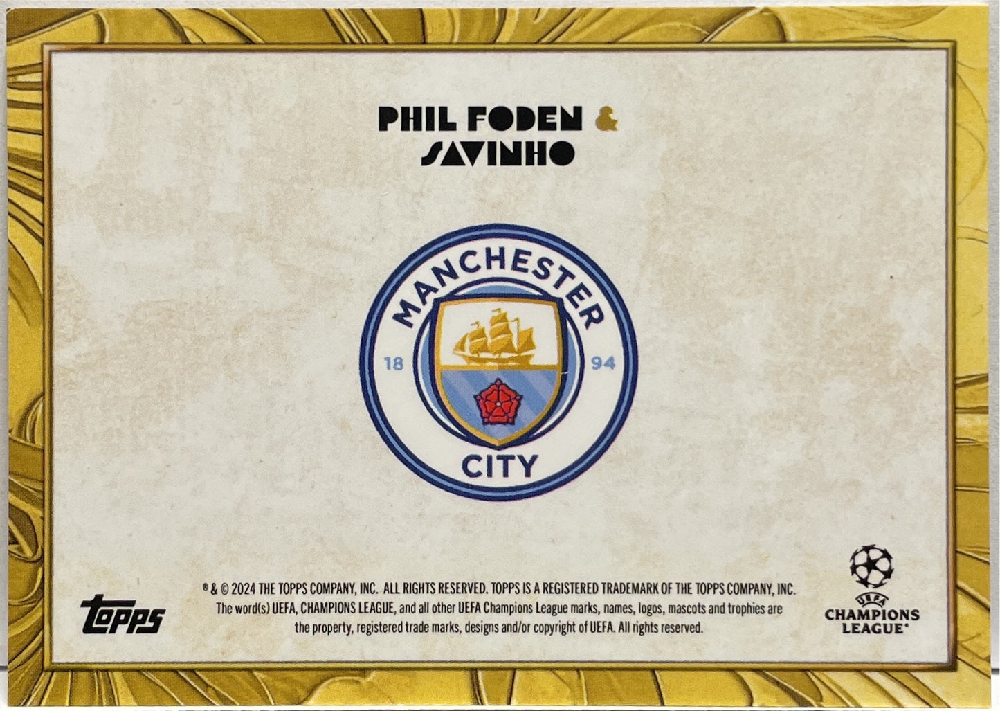 Phil Foden & Savinho 1/1 Dual Autograph One Of One Topps Deco 2024/25