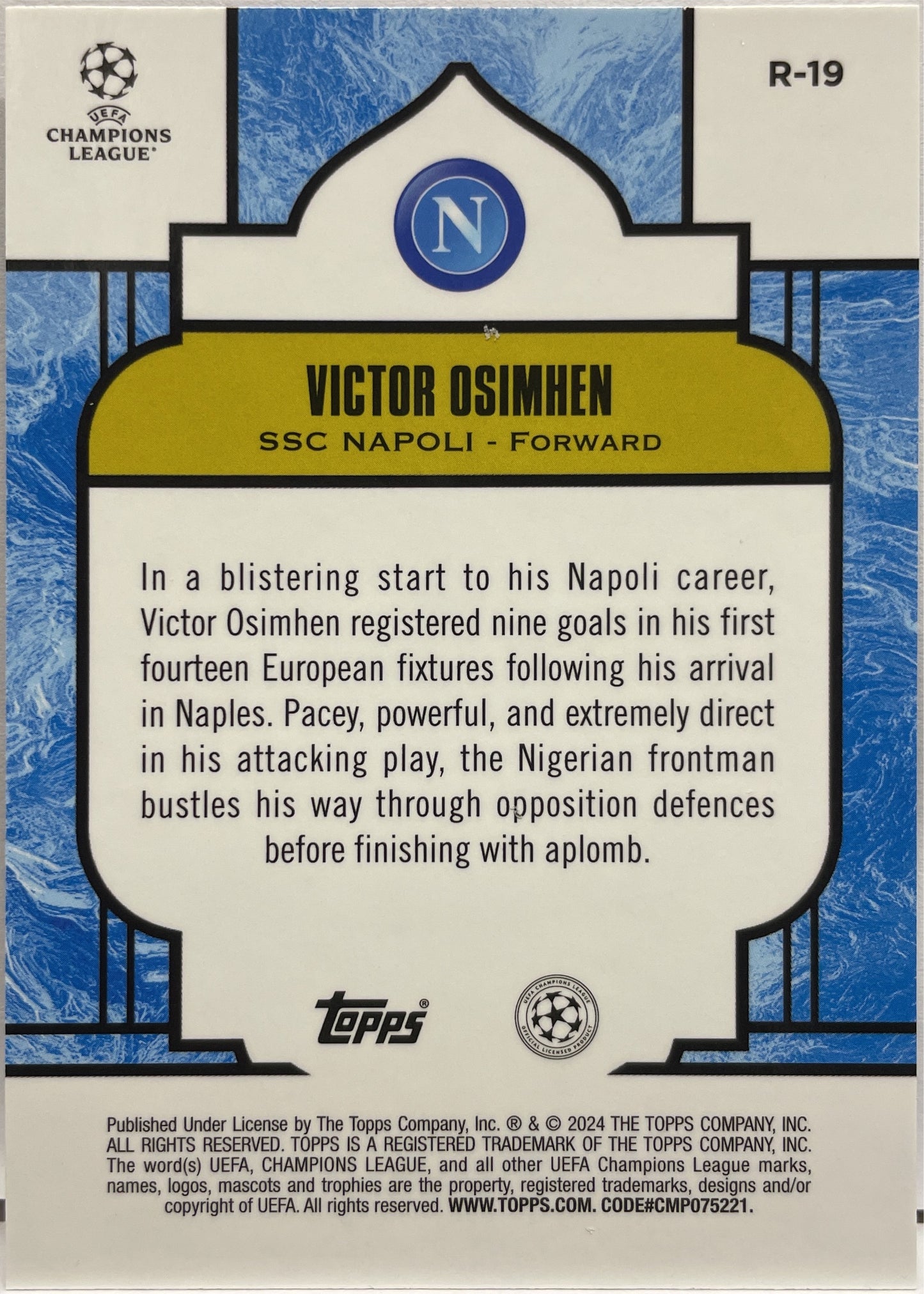 Victor Osimhen Renaissance Topps Chrome Merlin 2023/24
