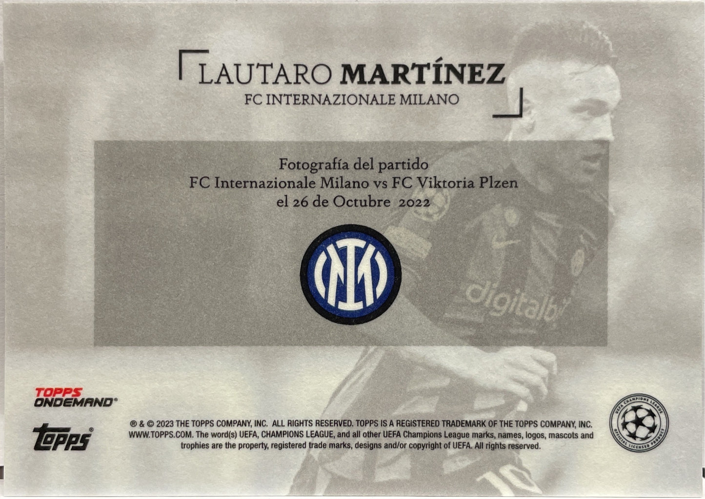 Lautaro Martinez 1/25 Topps Simplicidad 2022/23