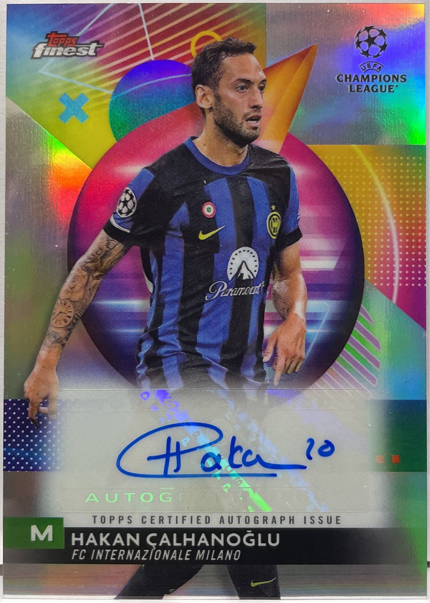 Hakan Calhanoglu Autograph Topps Finest UCC 2023/24