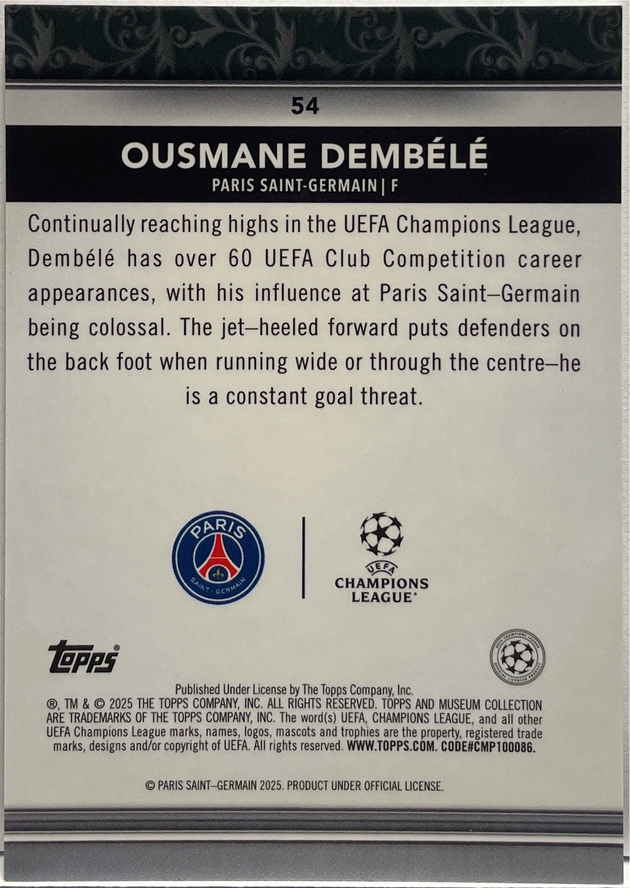 Ousmane Dembele Topps Museum 2024/25