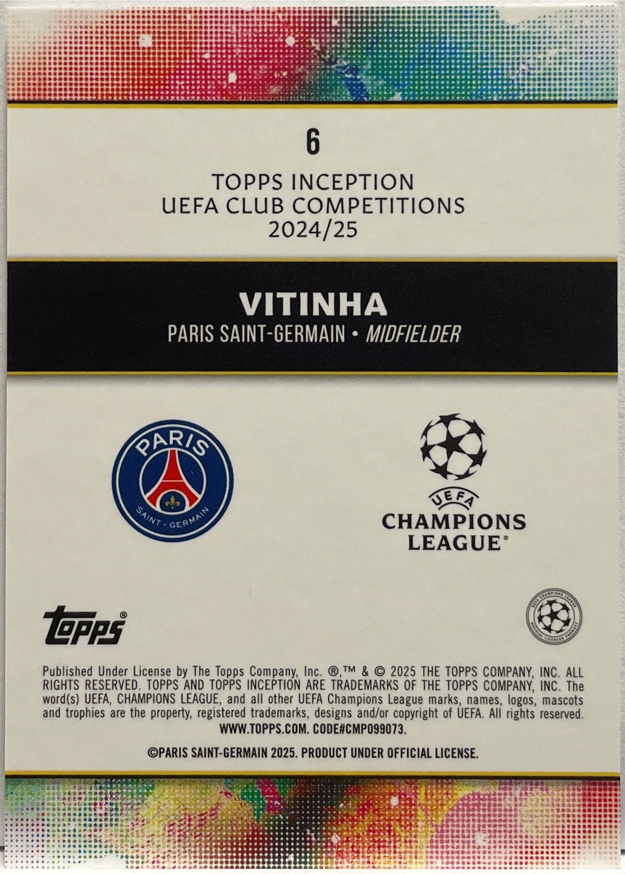 Vitinha First XI Topps Inception 2024/25