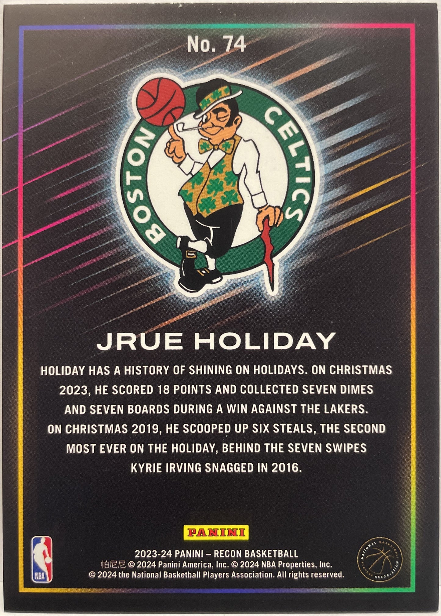 Jrue Holiday 56/199 Red Holo Recon Basketball NBA 2023/24