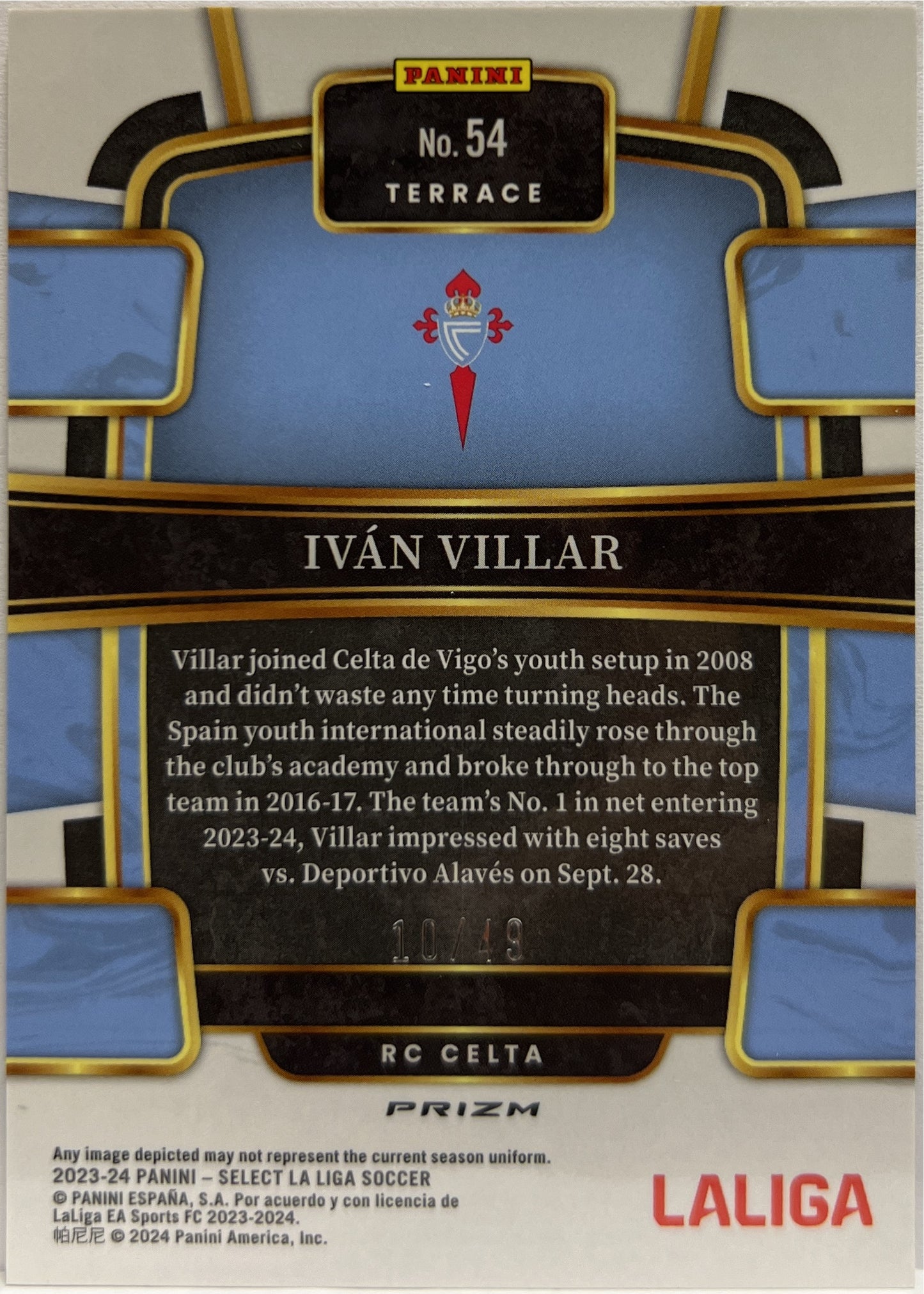 Ivan Villar 10/49 Terrace Orange Select La Liga 2023/24