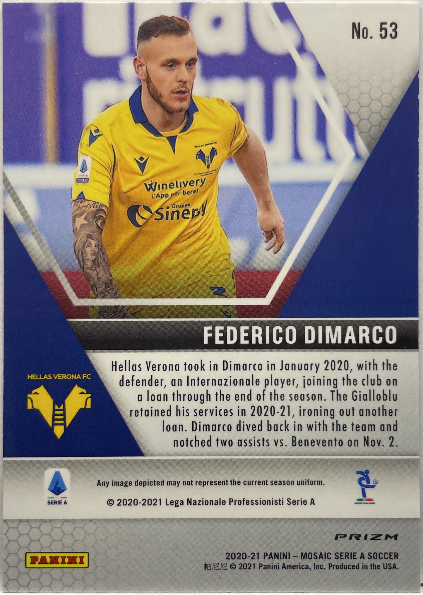 Federico DiMarco Rookie Peacock T-Mall Mosaic Serie A 2020/21
