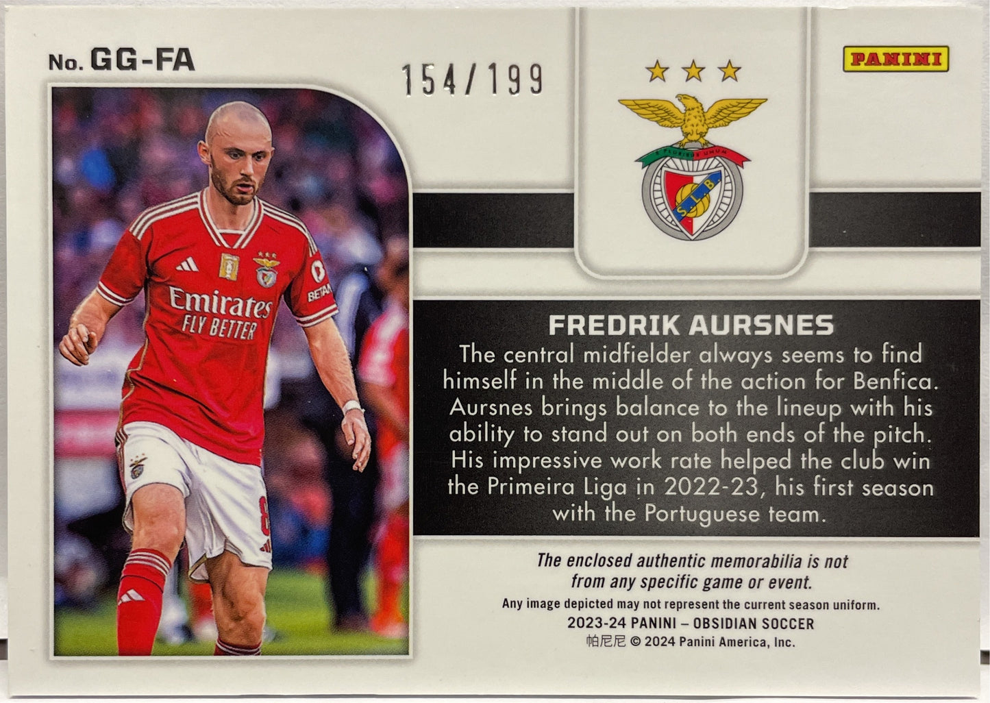 Fredrik Aursnes 154/199 Patch Galaxy Gear Obsidian 2023/24