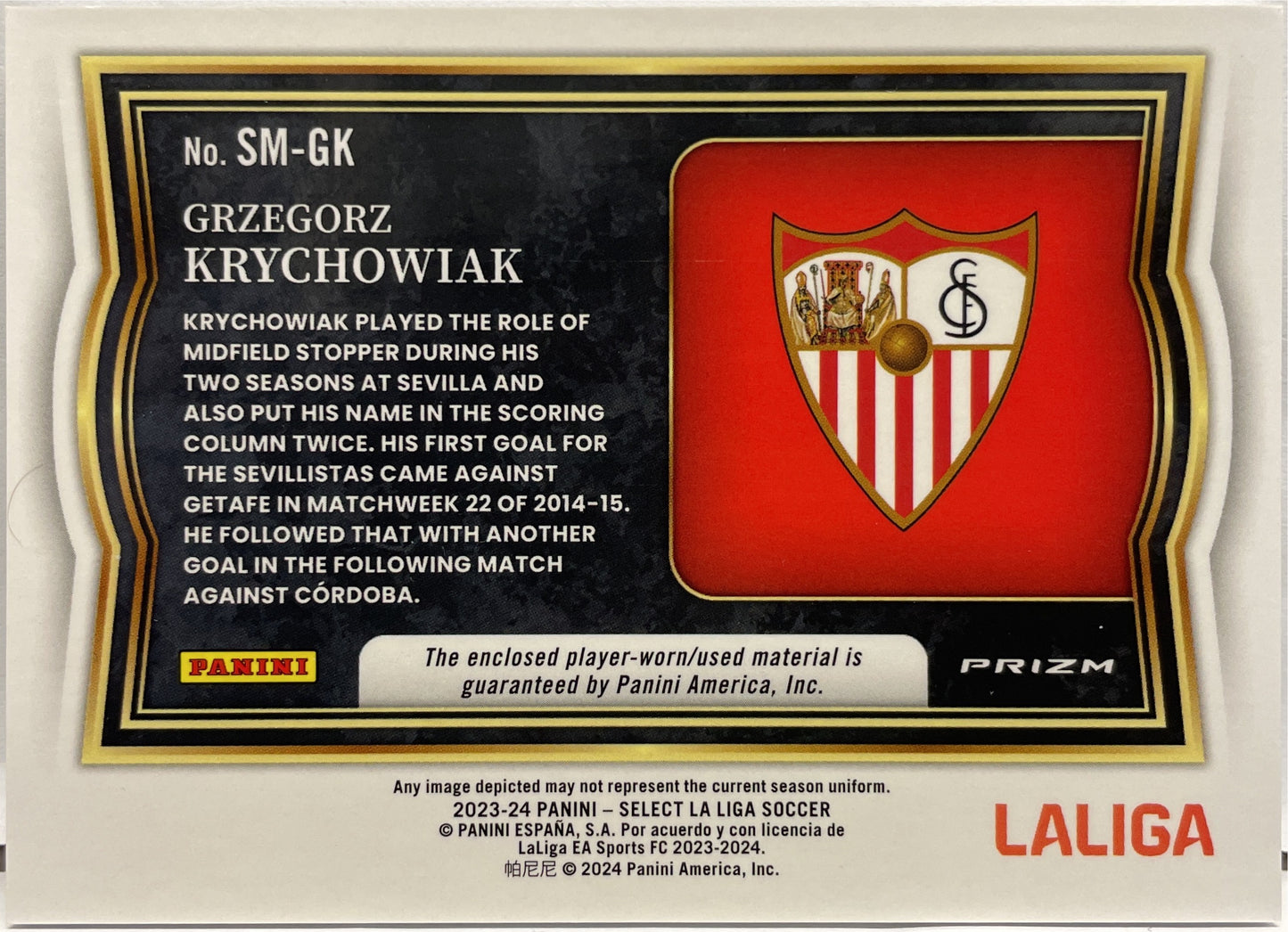 Grzegorz Krychowiak Patch Memorabilia Select La Liga 2023/24