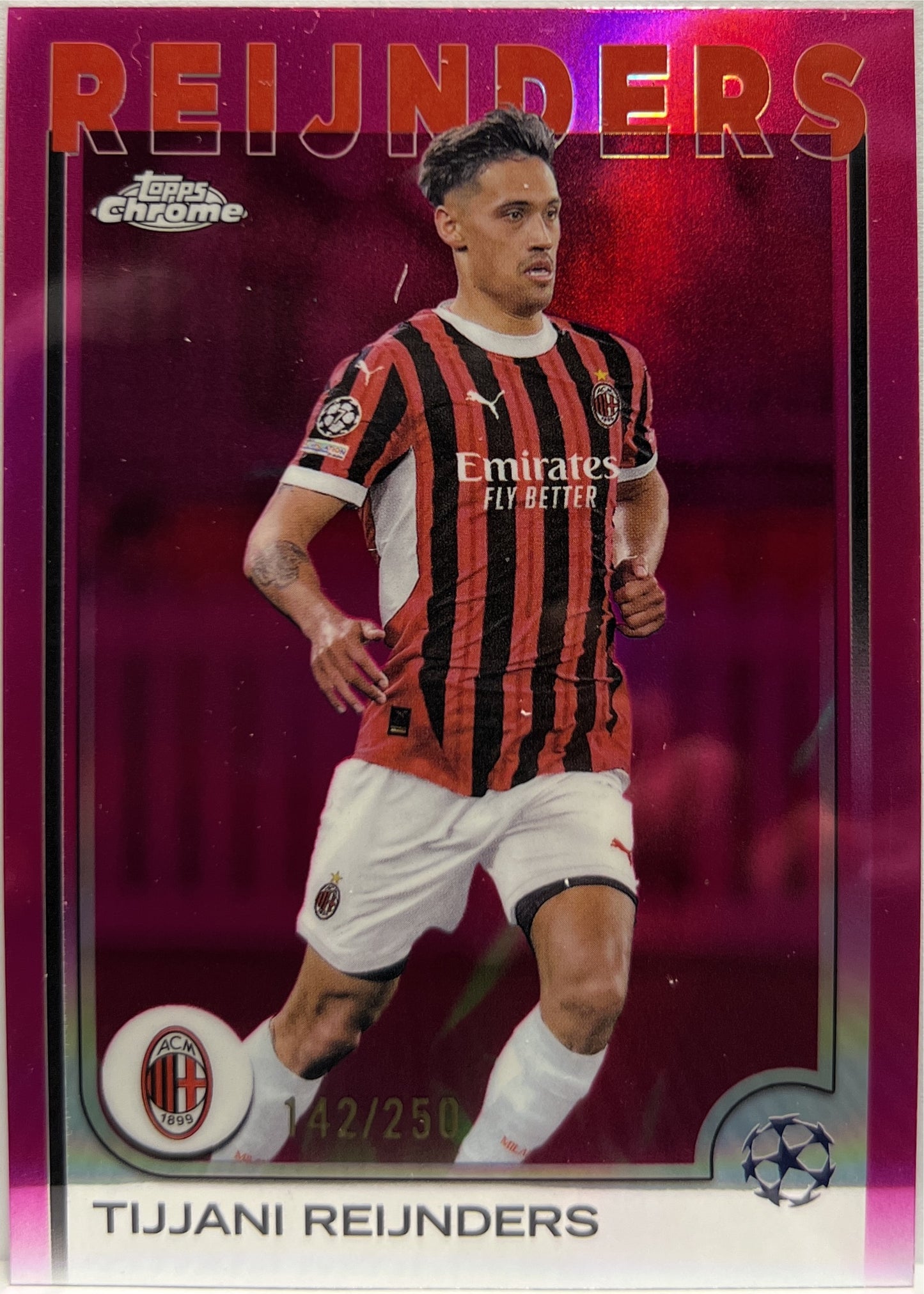 Tijjani Reijnders 142/250 Pink Topps Chrome UCC 2024/25