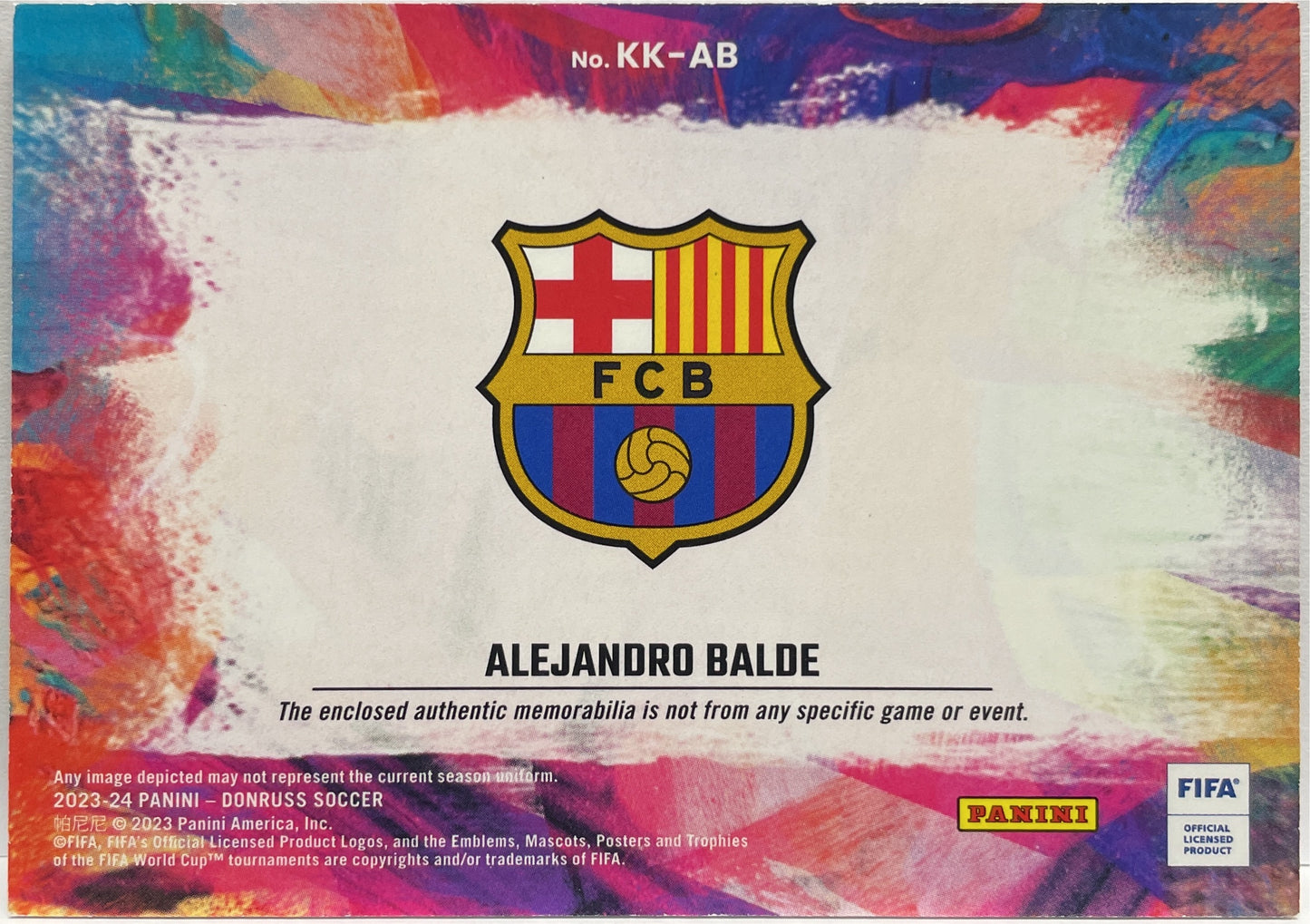 Alejandro Balde Patch Kit Kings Donruss Fifa 2023/24