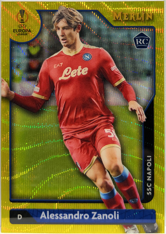 Alessandro Zanoli 79/225 Rookie Yellow Shimmer Topps Chrome Merlin 2021/22