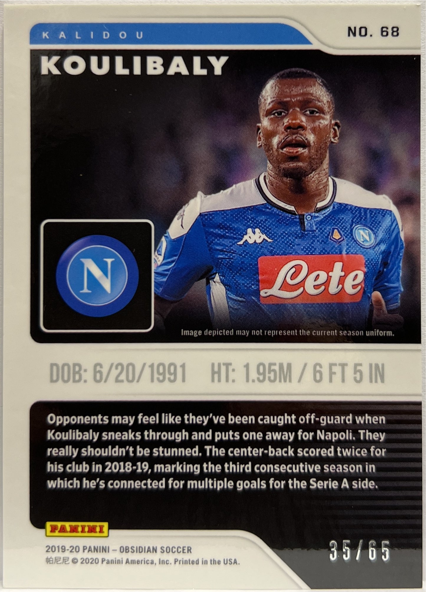 Kalidou Koulibaly 35/65 Purple Obsidian 2019/20