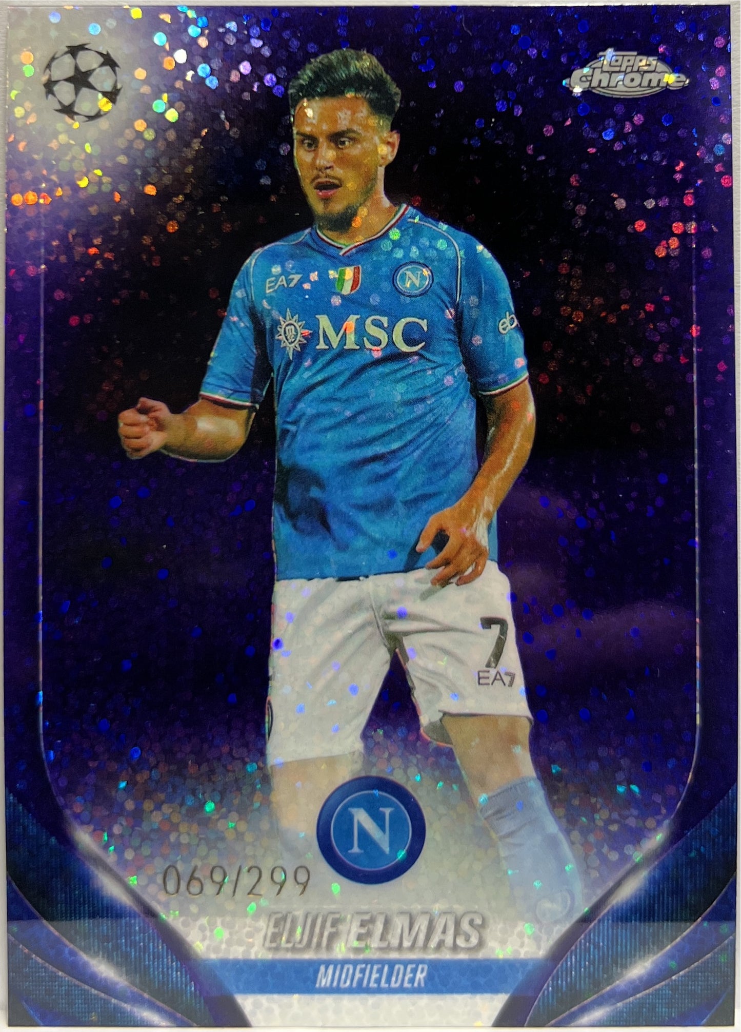 Eljif Elmas 69/299 Purple Topps Chrome UCC 2023/24