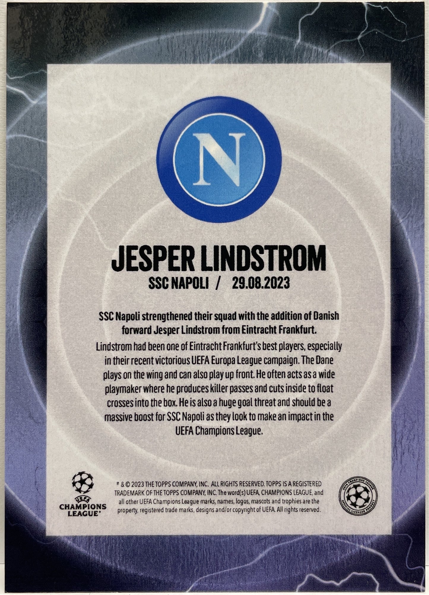 Jesper Lindstrom 73/99 Topps Summer Signing 2022/23