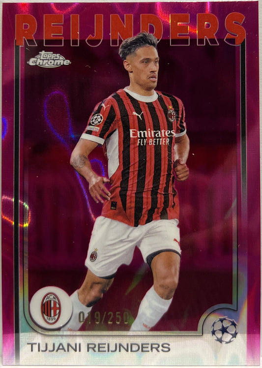 Tijjani Reijnders 19/250 Pink Lava Topps Chrome UCC 2024/25