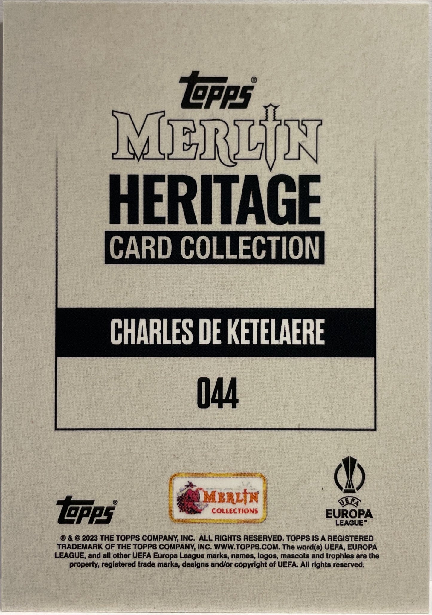 Charles De Ketelaere Autograph Topps Merlin Heritage UCC 2023/24