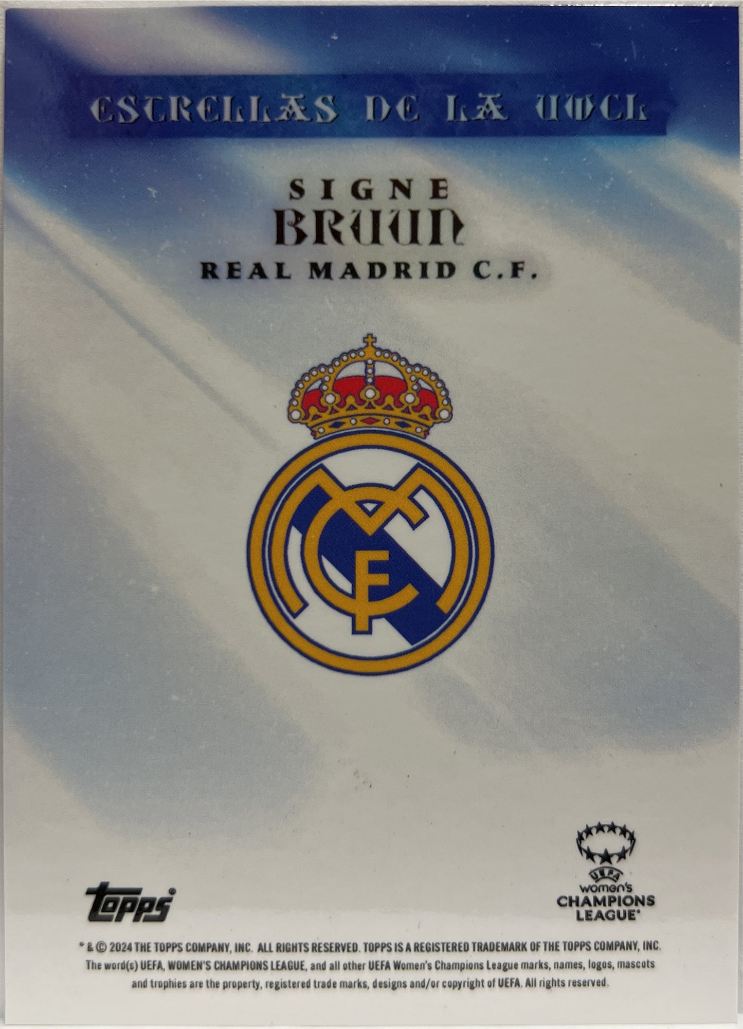 Signe Braun 3/49 Estrellas De La UWCL Topps Aitana Bonmati Curated Set 2023/24