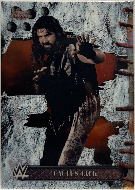 Cactus Jack Refractor Topps Chrome WWE x Cactus Jack 2025