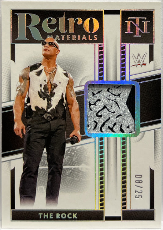 The Rock 8/25 Patch Retro Materials Panini National Treasure WWE 2024