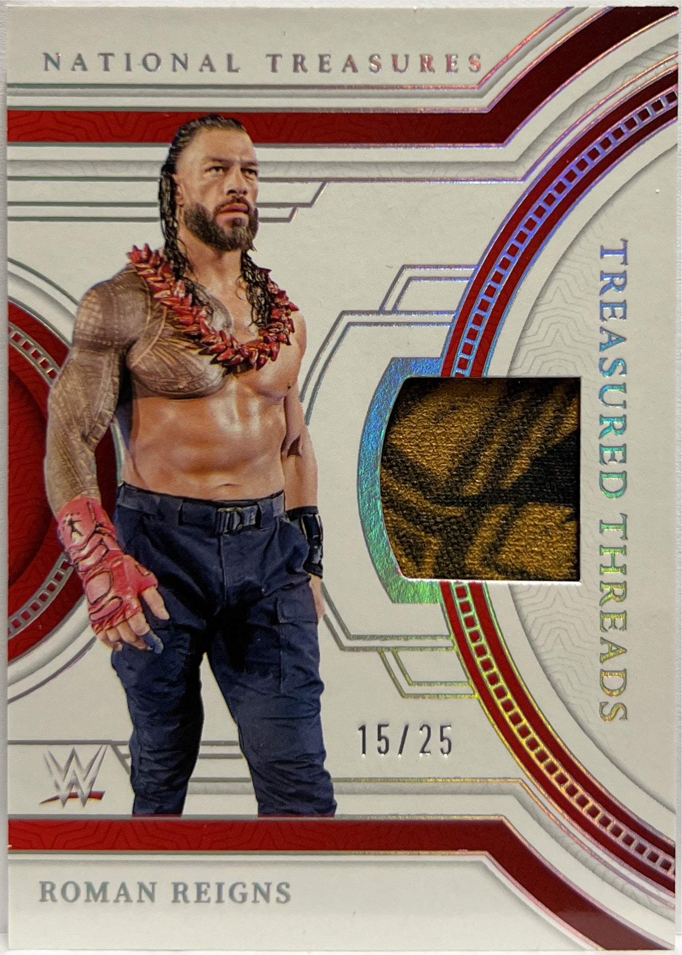 Roman Reign 15/25 Patch Treasured Threads Panini National Treasure WWE 2024