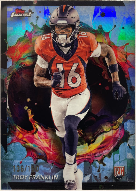 Troy Franklin 136/150 Rookie Topps Finest Football 2024