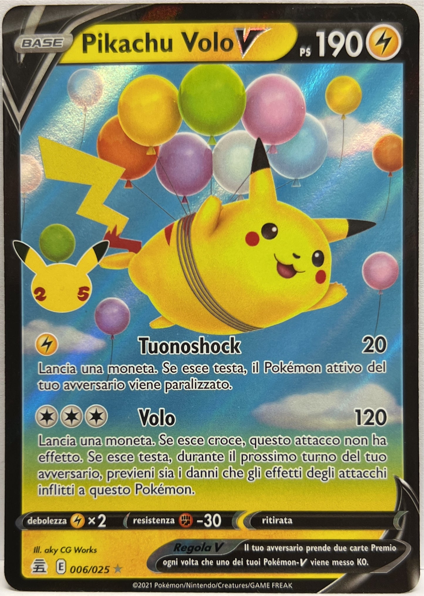 Flying Pikachu V 006/025 E Pokemon ita 2021