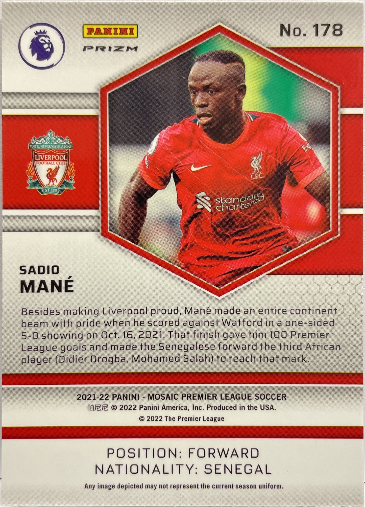 Sadio Mane Red Mosaic Premier League 2021/22