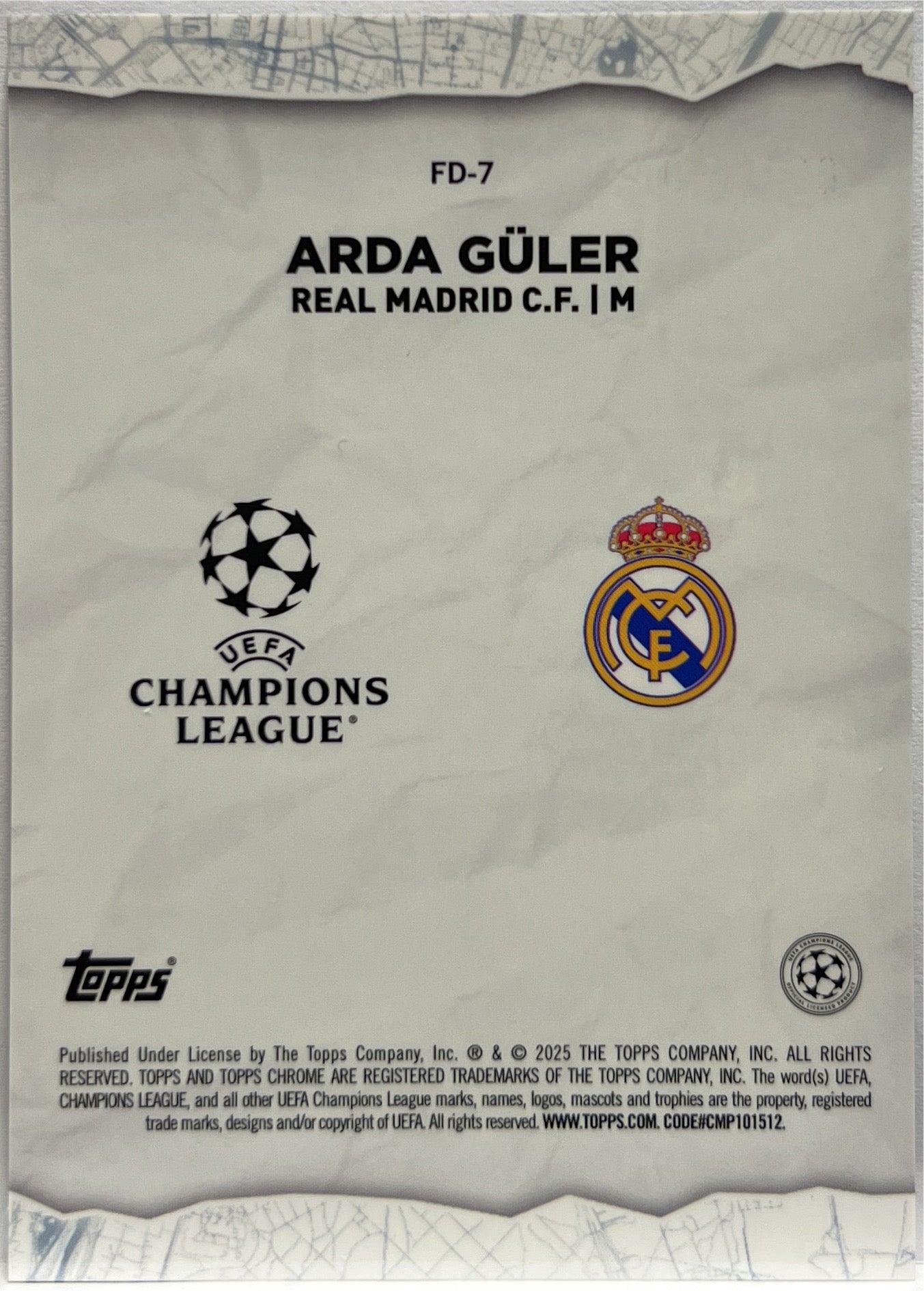 Arda Guler 56/150 Final Destination Blue Topps Chrome UCC 2024/25