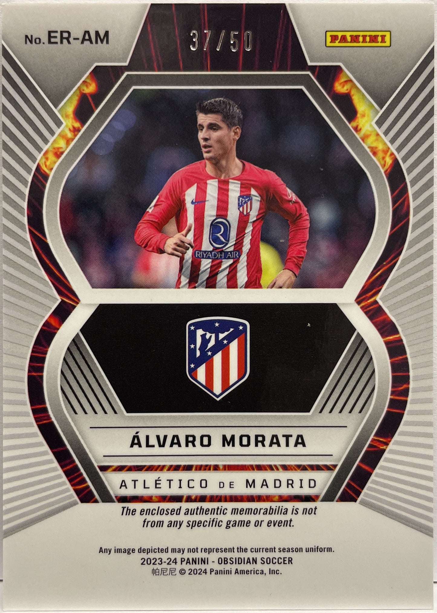 Alvaro Morata 37/50 Patch Eruption Obsidian 2023/24