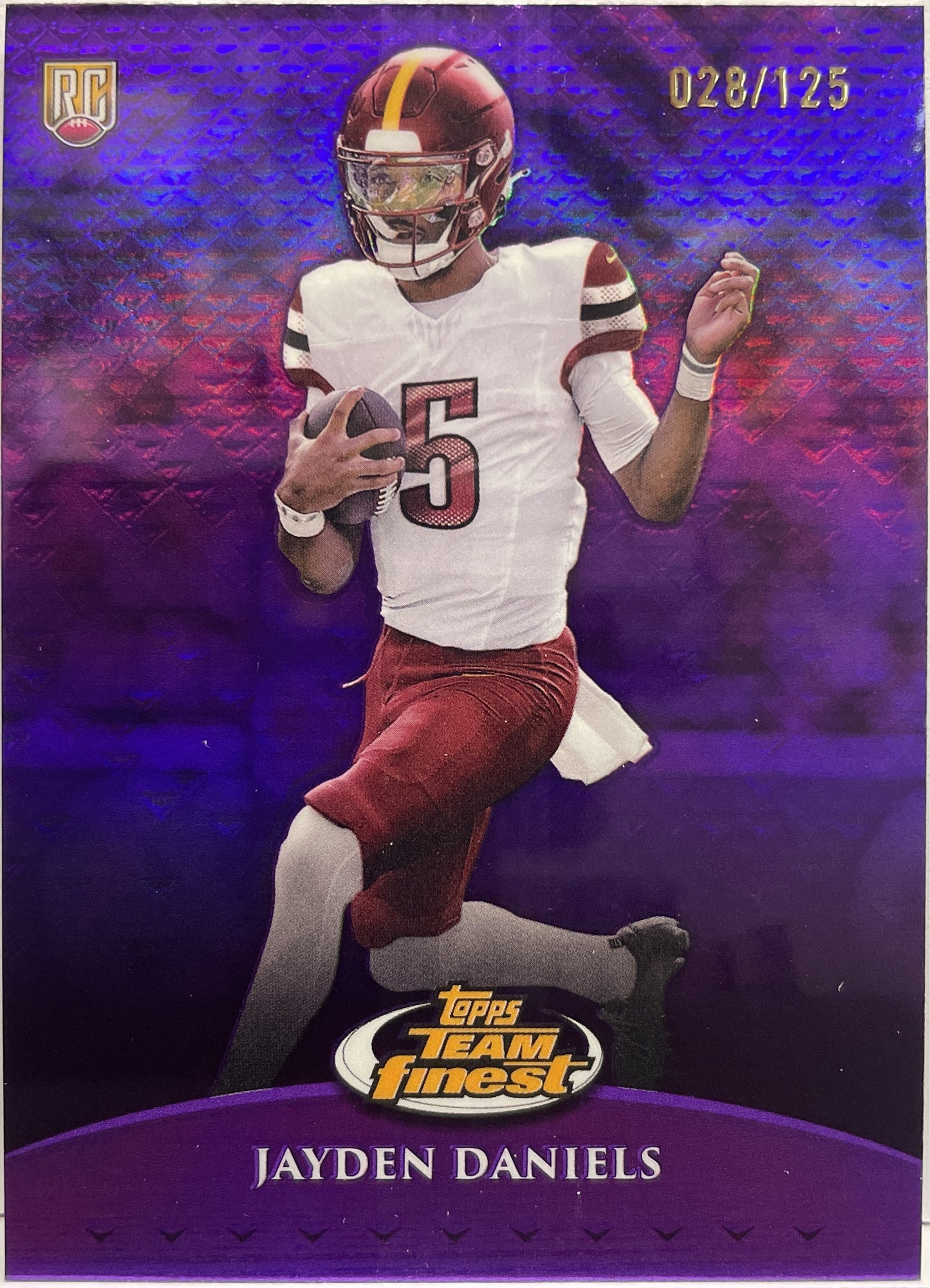 Jayden Daniels 28/125 Rookie Team Finest Purple Topps Finest Football 2024