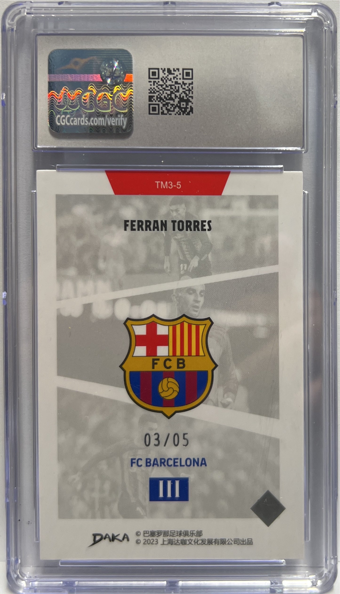 Ferran Torres 3/5 Three Mirror Level 3 Holocene Daka Barcelona One & Two 2023/24 CGC 9