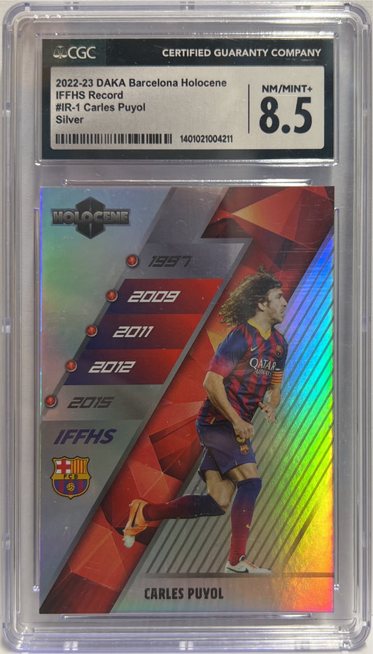 Carles Puyol 11/50 Iffhs Record Silver Daka Barcelona One & Two 2023/24 CGC 8.5