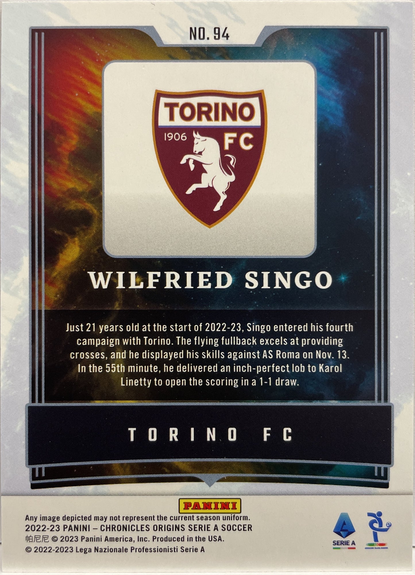 Wilfre Singo 2/10 Origins Chronicles Serie A 2022/23