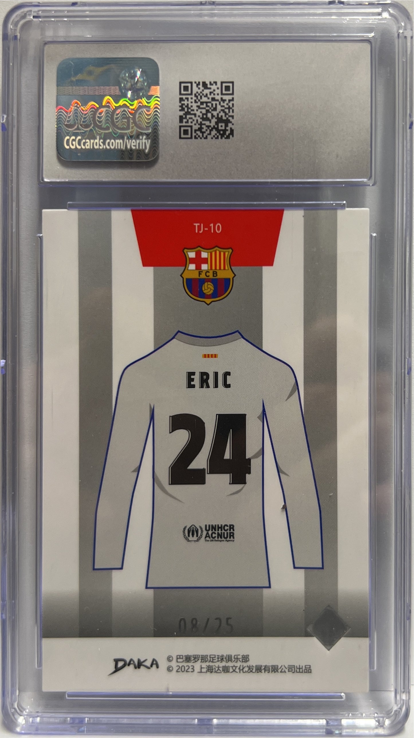 Eric Garcia 8/25 Team Jersey Silver Daka Barcelona One & Two 2023/24 CGC 8