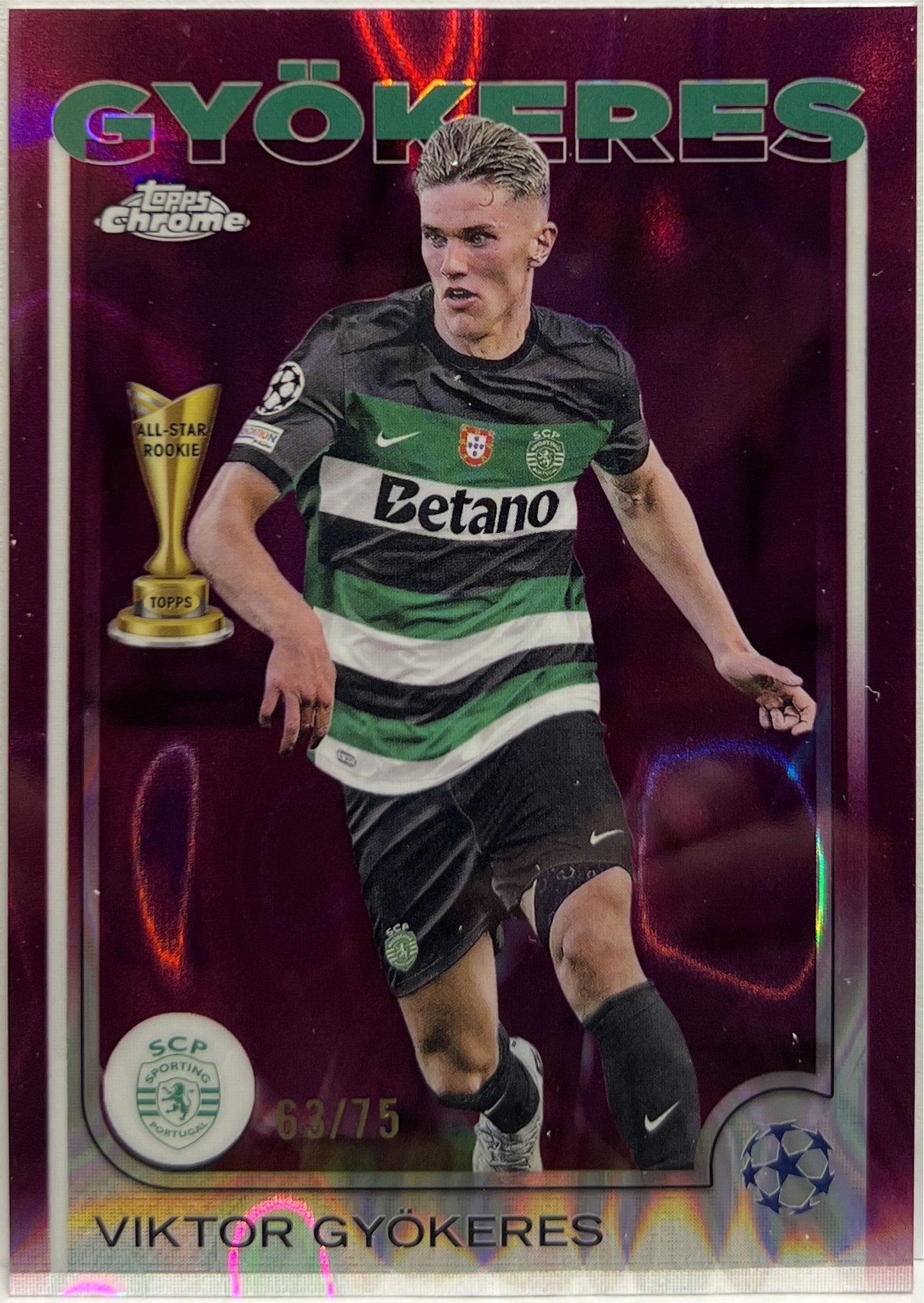Viktor Gyokeres 63/75 All Star Rookie Magenta Lava Topps Chrome UCC 2024/25