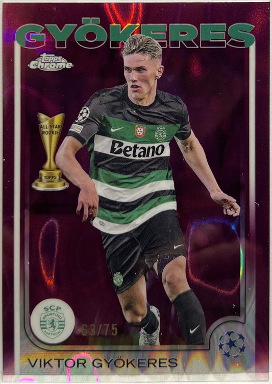 Viktor Gyokeres 63/75 All Star Rookie Magenta Lava Topps Chrome UCC 2024/25