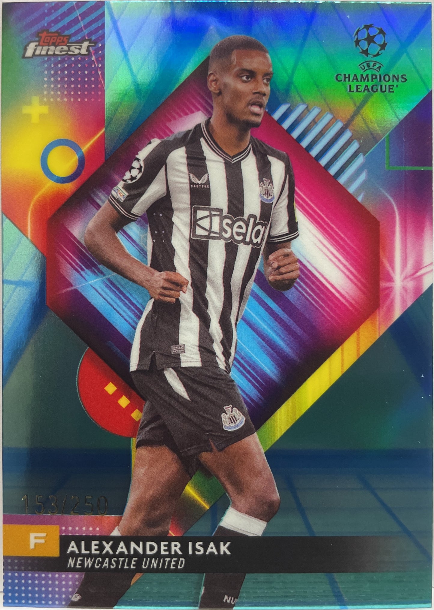 Alexander Isak 153/250 Blue Aqua Vaporwave Topps Finest UCC 2023/24