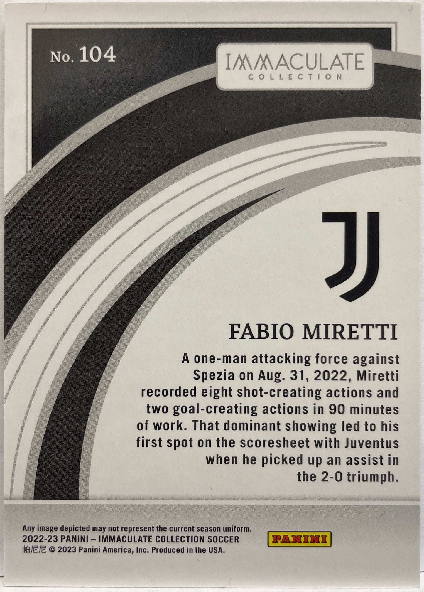 Fabio Miretti 31/49 Rookie Immaculate Soccer 2022/23