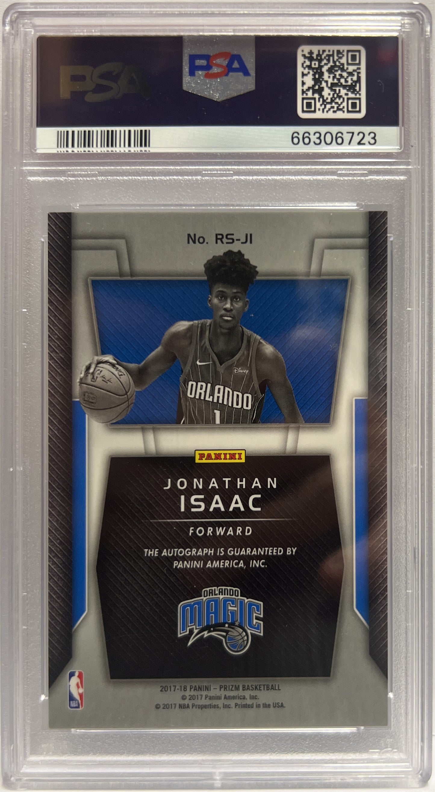 Jonathan Isaac Rookie Autograph Prizm Basketball NBA 2017/18 PSA 10
