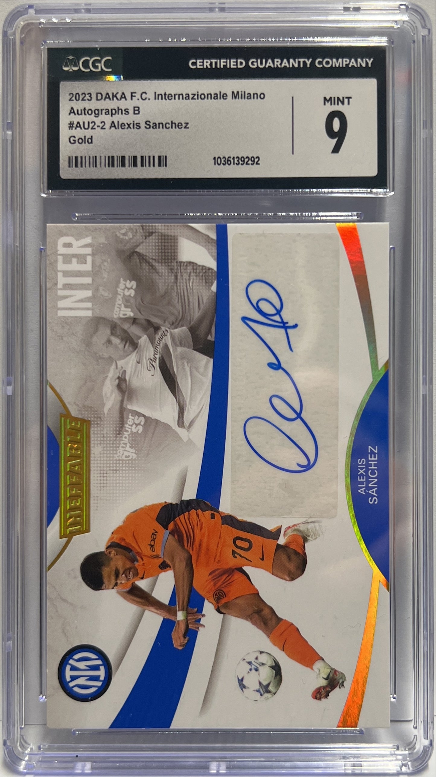Alexis Sanchez 9/10 Autograph Ineffable Gold Daka x Inter 2022/23 CGC 9