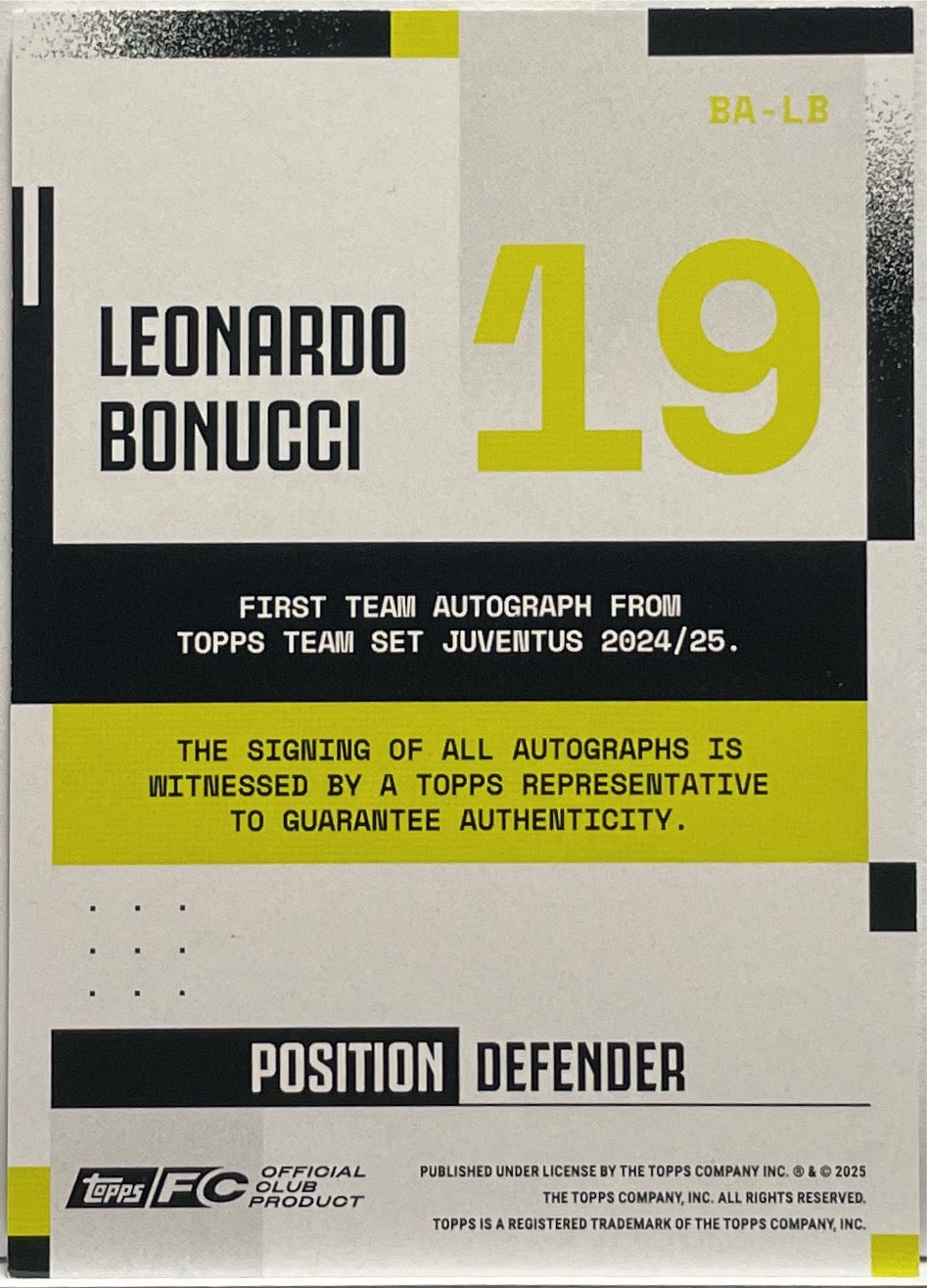Leonardo Bonucci Autograph Topps Juventus Premium Team Set 2024/25