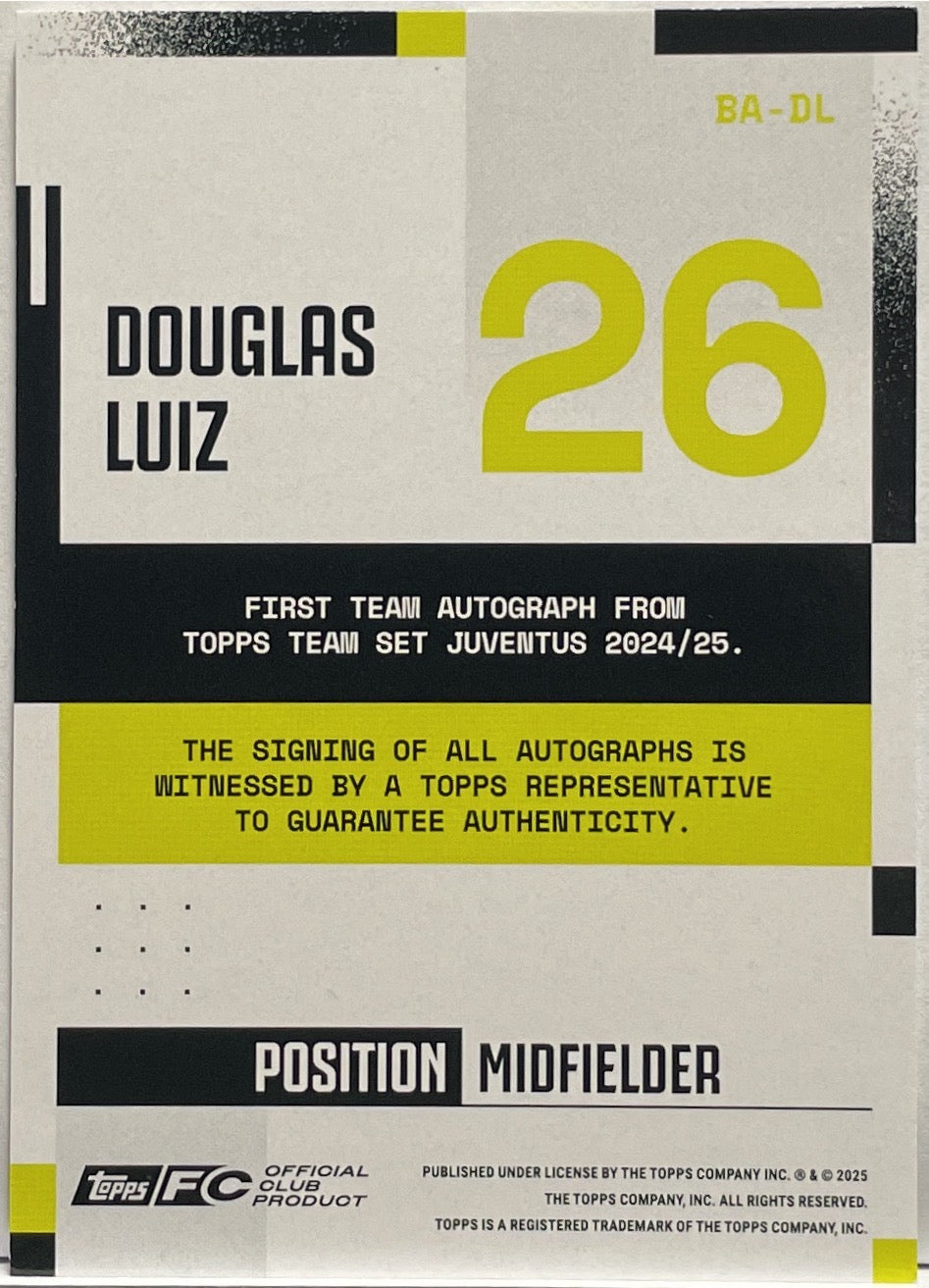 Douglas Luiz Autograph Topps Juventus Premium Team Set 2024/25