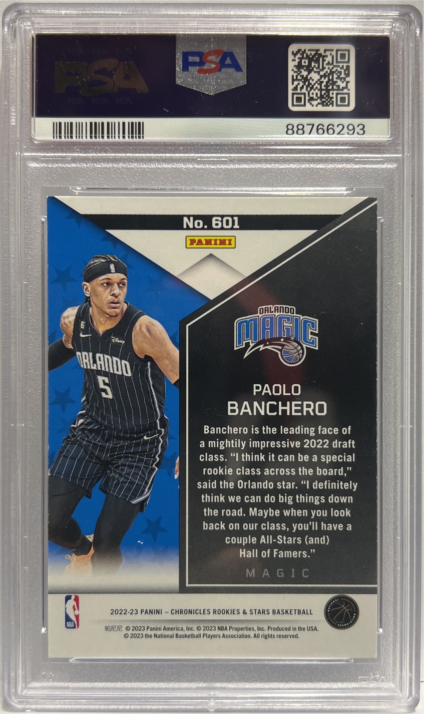 Paolo Banchero Rookies & Stars Chronicles Basketball NBA 2022/23 PSA 9