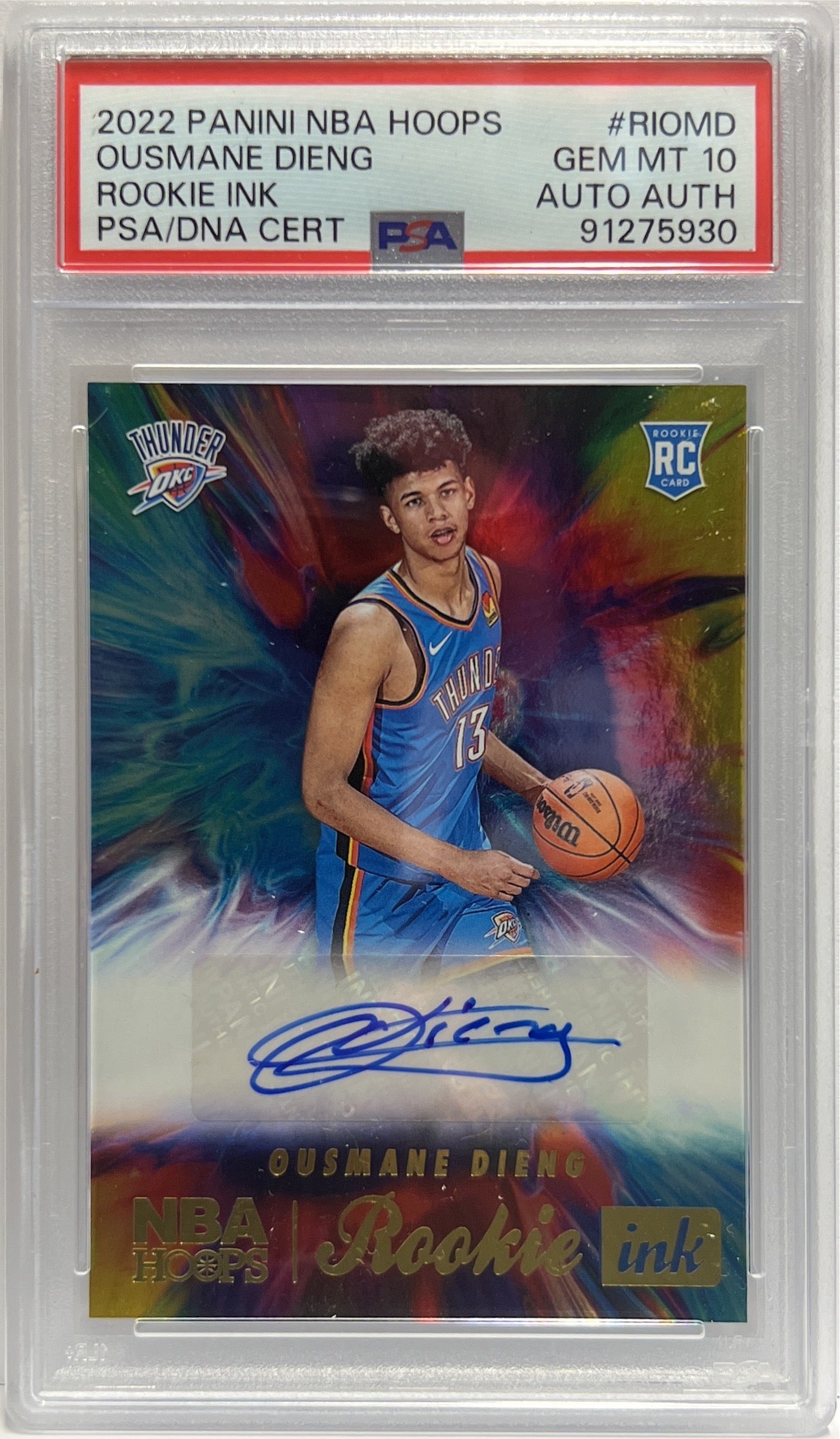 Ousmane Dieng Rookie Autograph Ink Hopps Basketball NBA 2022/23 PSA 10