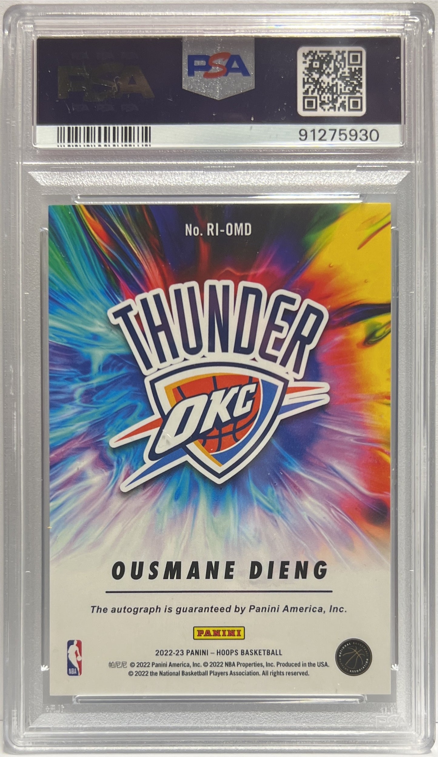 Ousmane Dieng Rookie Autograph Ink Hopps Basketball NBA 2022/23 PSA 10