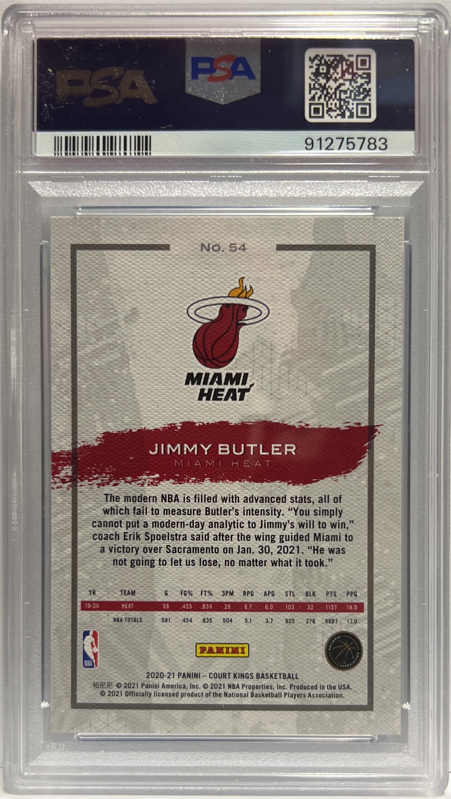 Jimmy Butler Gold Court Kings Basketball NBA 2020/21 PSA 10