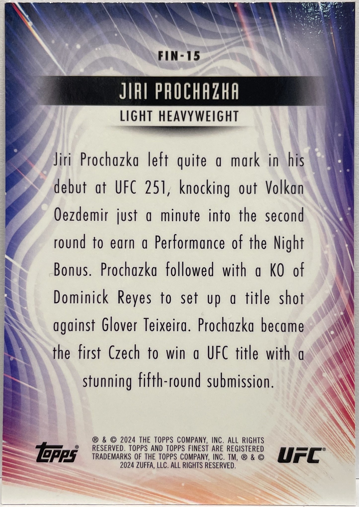 Mancolista-Set Base & Insets & Refractor-Topps Finest UFC 2024